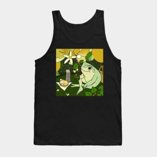 Just Another Frog Picnicing with Hot Coffee Lofi Hiphop Chilling in the Nature Tank Top